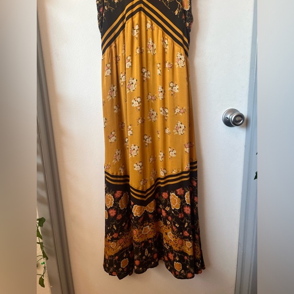 Free People 60's Sunrise Oblivion Keyhole Cut Out Dress Antique Gold size 8 - Picture 7 of 16